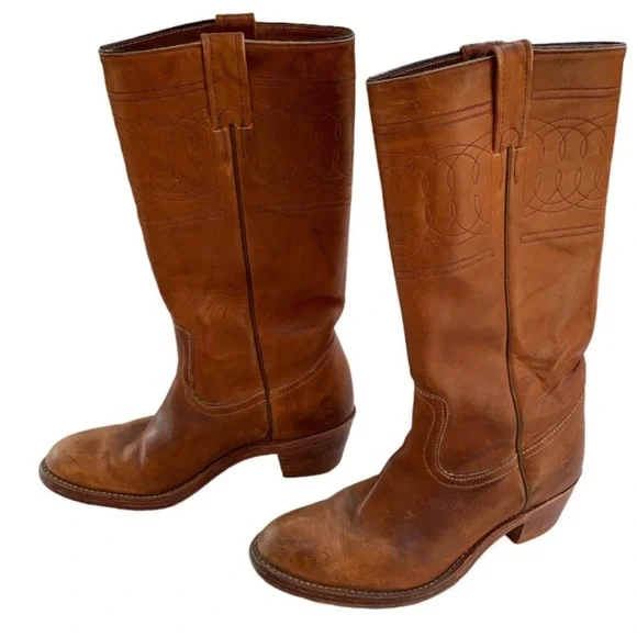 Vintage 🇨🇦Boulet🇨🇦Custom Made Cowboy Boots in Tan - Picture 5 of 7